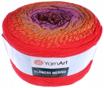 Пряжа Yarnart Flowers Merino красный-фиолетовый (541), 25%шерсть/75%акрил, 590м, 225г