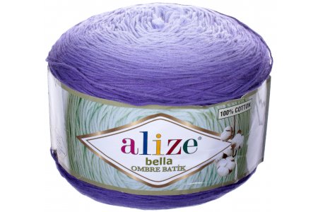 Пряжа Alize Bella ombre Batik сиреневый (7406), 100%хлопок, 900м, 250г