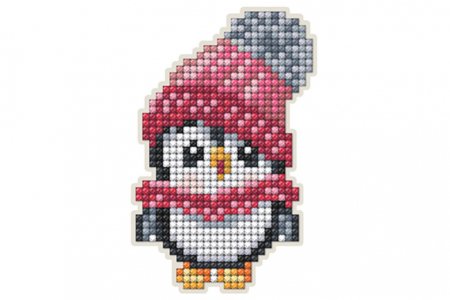 Алмазная мозаика РТО магнит Пингвин в красной шапке, 6,8*10,5см