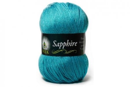 Пряжа Vita Sapphire темная зеленая бирюза (1541), 55%акрил/45%шерсть ластер, 250м, 100г