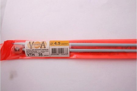 Спицы для вязания прямые VISANTIA металлические, d4,5мм, 35см