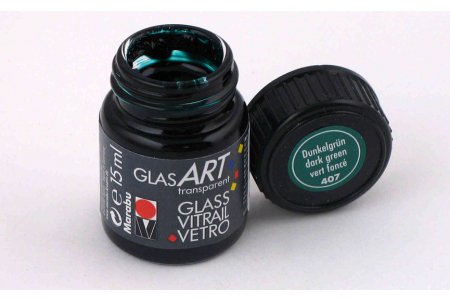Витражная краска Marabu GlasArt, темно-зеленый (407), 15мл