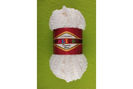 Пряжа Alize Dantela Wool белый (55), 70%акрил/30%шерсть, 20м, 100г