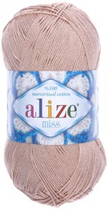 Пряжа Alize Miss светло-бежевый (368), 100% мерсеризованный хлопок, 280м, 50г