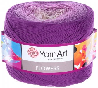 Пряжа YarnArt Flowers фиолетовый-сирень-розовый (290), 55%хлопок/45%акрил, 1000м, 250г