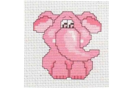Набор для вышивания крестом Luca-s Розовый слон, 7,5*7,5см