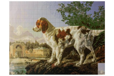 Схема для вышивки крестом цветная, Охотничья собака, 30*42см
