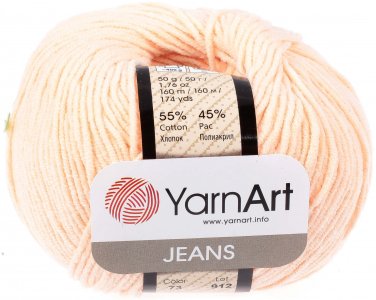 Пряжа YarnArt Jeans светло-персик (73), 55%хлопок/45%акрил, 160м, 50г