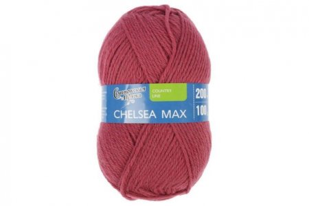 Пряжа Семеновская Chelsea MAX (Челси макс) брусничный (51), 50%шерсть английский кроссбред/50%акрил, 200м, 100г