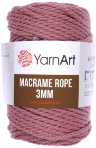Пряжа YarnArt Macrame Rope 3mm пыльная роза (792), 60%хлопок/ 40%вискоза/полиэстер, 63м, 250г