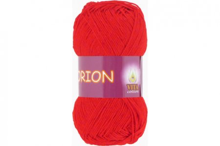 Пряжа Vita cotton Orion алый (4578), 77%хлопок мерсеризованный/23%вискоза, 170м, 50г