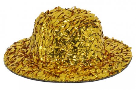 Шляпа для игрушек с блестками, золото, 5см