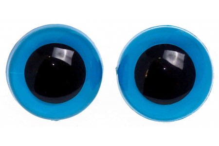 Глаза пластиковые для пришивания HobbyBe на петле, голубой, d12мм, 1пара