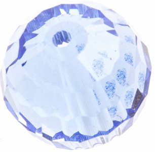 Бусина стеклянная АСТРА круглая, рельефная/многогранная, синий (4), 15мм