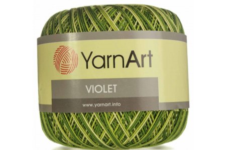 Пряжа YarnArt Violet Melange зелено-салатовый (188), 100%мерсеризованный хлопок, 282м, 50г