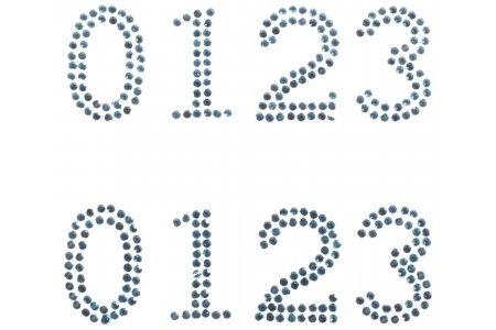 Стразы самоклеющиеся GLOREX, Цифры (0-3), 25мм, голубой