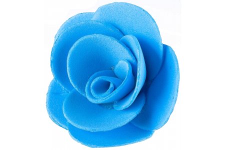 Цветок из фоамирана Роза, темно-голубой, 2,5 см, 12шт