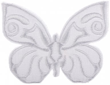 Термоаппликация Бабочка, белый на белом