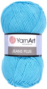 Пряжа YarnArt Jeans PLUS бирюзовый (33), 55%хлопок/45%акрил, 160м, 100г