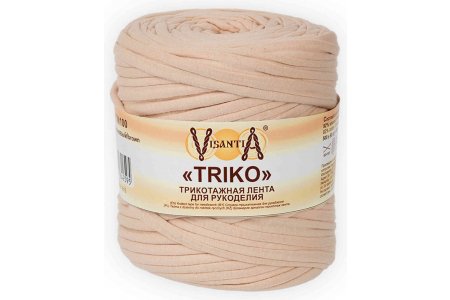Пряжа Visantia Triko коричневый, 92%хлопок/8%эластан, 100м, 500г