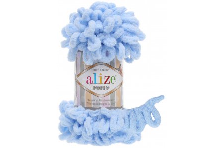 Пряжа Alize Puffy светло-голубой (183), 100%микрополиэстер, 9м, 100г