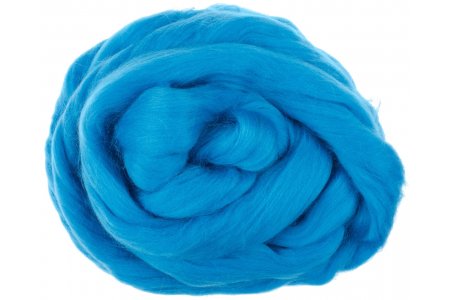 Шерсть для валяния лента гребенная 100% шерсть ТРОИЦКАЯ полутонкая, голубая бирюза (0474), 100г