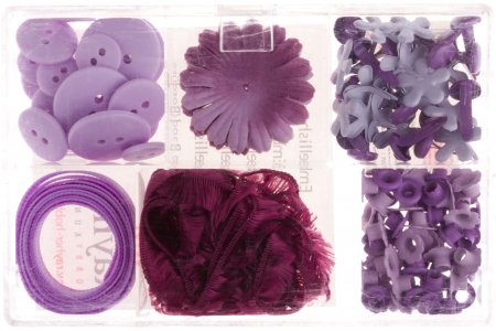 Набор декоративных украшений для скрапбукинга, фиолетовый, 4вида