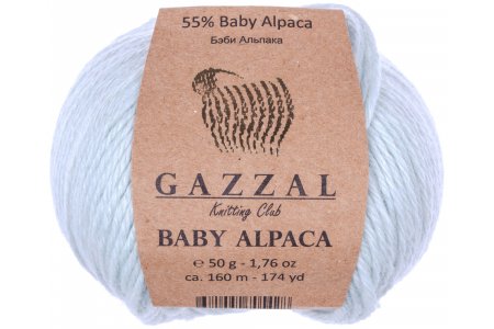 Пряжа Gazzal Baby Alpaca талая вода (46017), 55%беби альпака/45%шерсть мериноса супервош, 160м, 50г