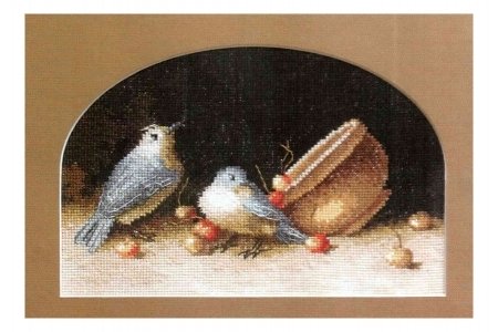 Набор для вышивания крестом Чаривна мить Птички с черешней, 21,5*14см