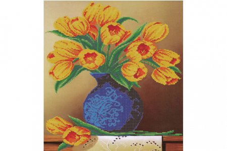 Мозаичная картина стразами БЕЛОСНЕЖКА Весенние тюльпаны, 51*50см