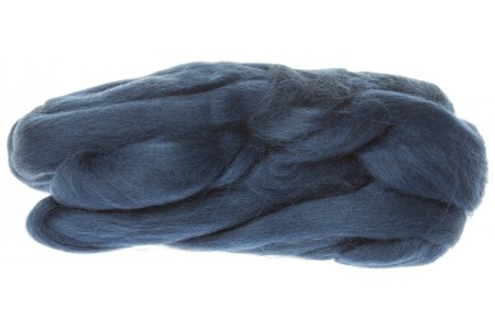 Шерсть для валяния КАМТЕКС полутонкая темная джинса (290), 100%шерсть, 50г