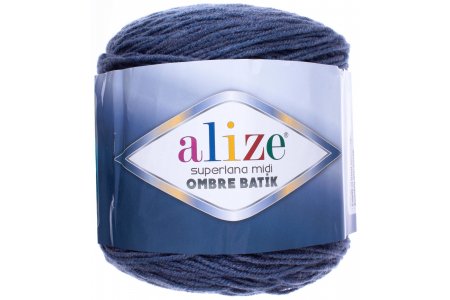 Пряжа Alize Superlana Midi ombre batik светло-голубой-синий (7291), 25%шерсть/75%акрил, 510м, 300г