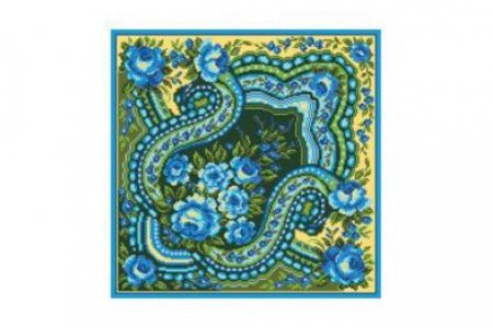 Набор для вышивания крестом РС-Студия Подушка с Синими цветами, с нанесенным рисунком, 43*43см