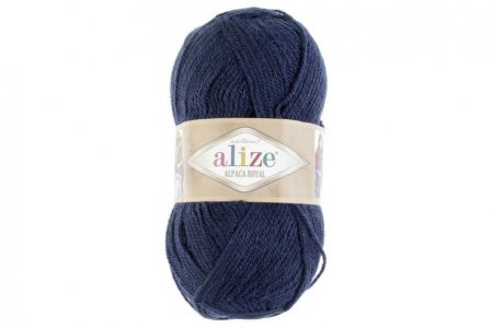 Пряжа Alize Alpaca Royal темно-синий (58), 55%акрил/30%альпака/15%шерсть, 250м, 100г