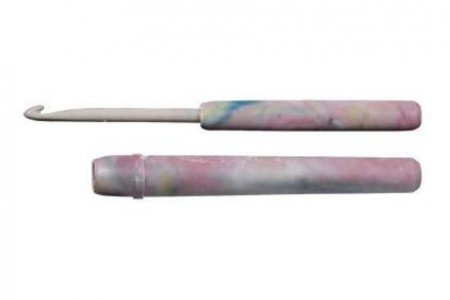 Крючок для вязания ВОС с колпачком, металлический, d2,5мм, 14см