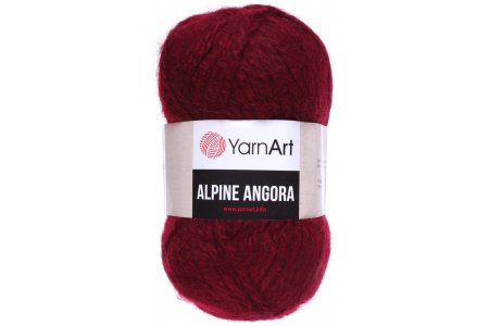 Пряжа Yarnart Alpine angora бордовый (341), 20%шерсть/80% акрил, 150м, 150г