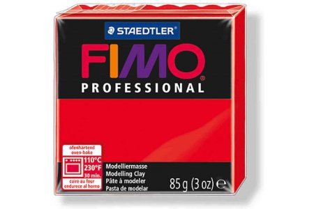 Полимерная глина FIMO Professional чисто-красный (200), 85г 