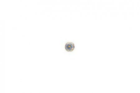Бусина керамическая ZLATKA Шар с принтами, стиль Tensha, голубые-цветы (11), 12мм
