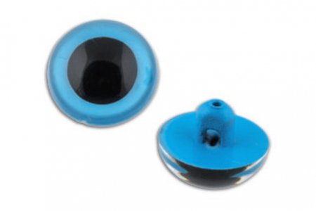 Глаза пластиковые для пришивания HobbyBe на петле, светло-голубой, d10,5мм, 1пара