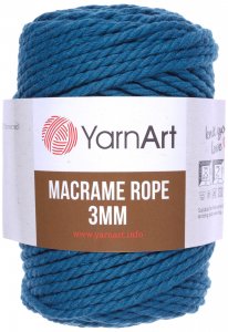 Пряжа YarnArt Macrame Rope 3mm темно-бирюзовый (789), 60%хлопок/ 40%вискоза/полиэстер, 63м, 250г
