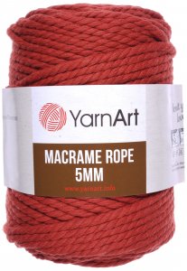 Пряжа YarnArt Macrame Rope 5mm терракот (785), 60%хлопок/ 40%вискоза/полиэстер, 85м, 500г
