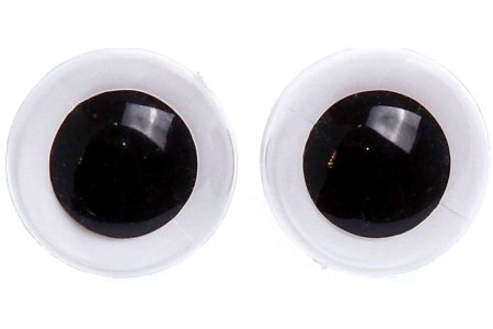 Глаза пластиковые для пришивания HobbyBe на петле, белый, d12мм, 1пара