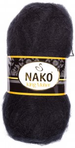 Пряжа Nako King moher черный (217), 50%мохер/50%акрил, 440м, 100г