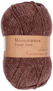 Пряжа Пехорка Youth (Молодёжная) коричневый (0517), 91%акрил/9%полиамид, 280м, 200г