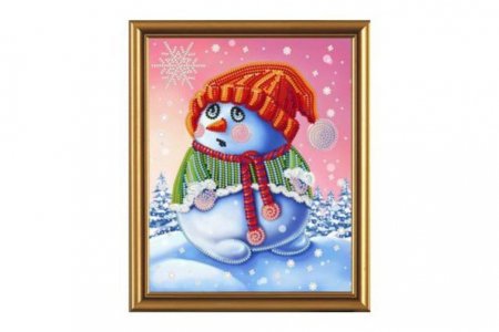 Канва с рисунком для вышивки бисером НОВА СЛОБОДА(Nova Sloboda) Снеговичок