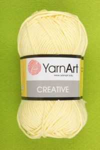 Пряжа YarnArt Creative светло-желтый (224), 100%хлопок, 85м, 50г