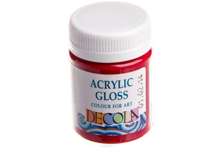 Краска акриловая глянцевая DECOLA карминовый, 50мл