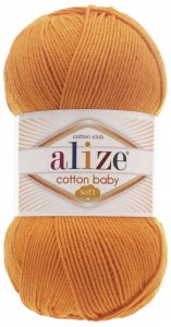 Пряжа Alize Cotton baby soft оранжевый (336), 50%хлопок/50%акрил, 270м, 100г