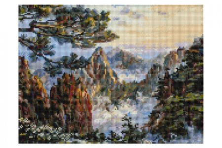 Мозаичная картина стразами БЕЛОСНЕЖКА Китай Хуаншань, 40*30см 