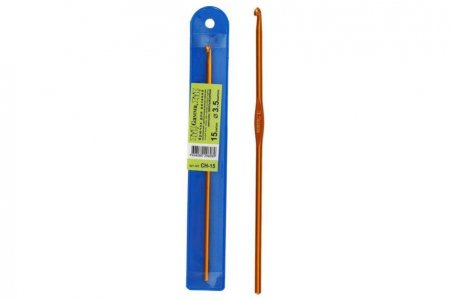 Крючок для вязания GAMMA металлический, желтый, d3,5мм, 15см